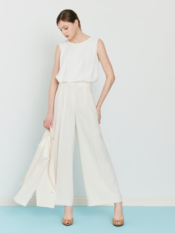 모던 투턱 와이드 팬츠 