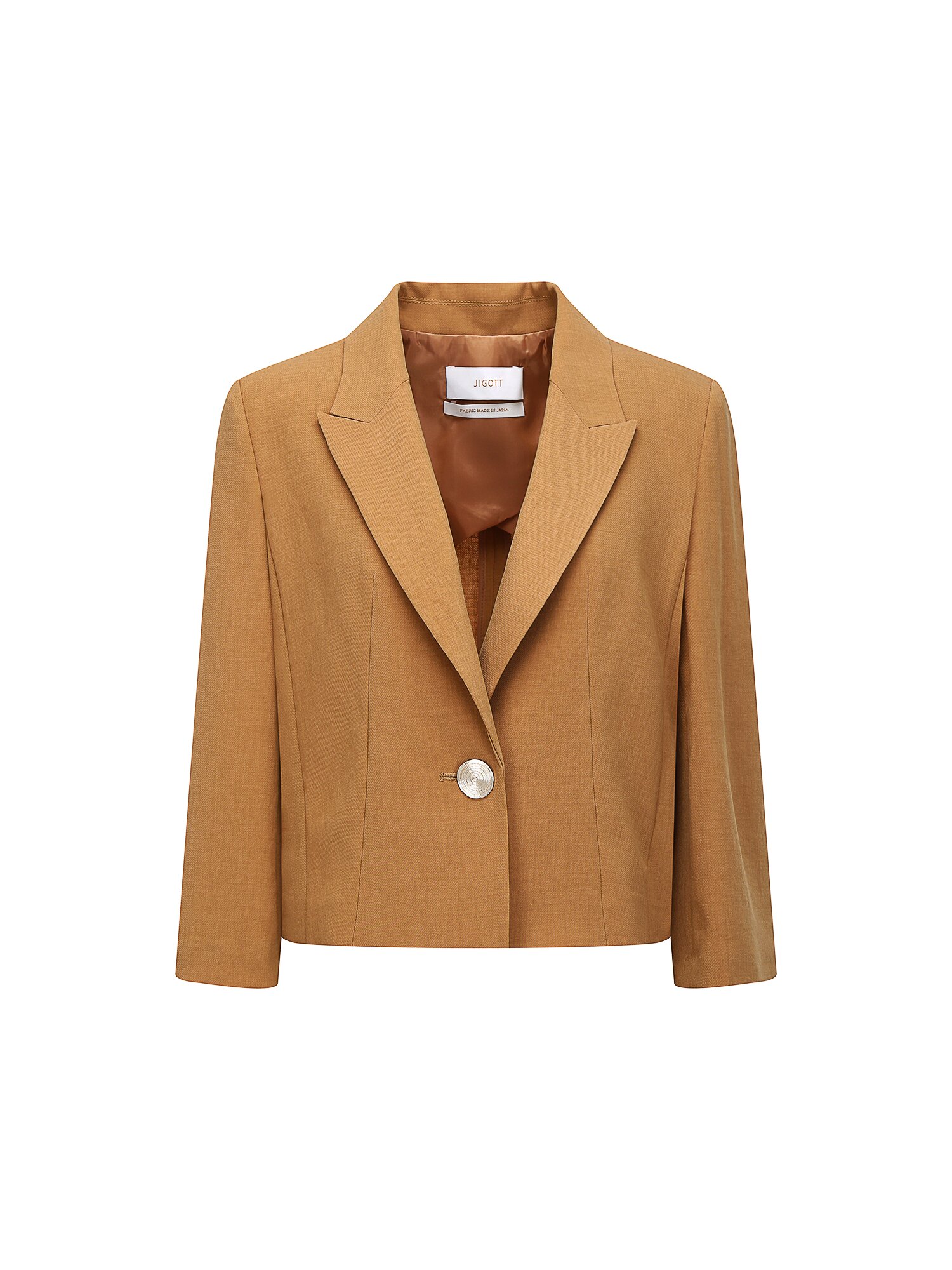 모던 피크드 라펠 크롭 재킷 (CAMEL)
