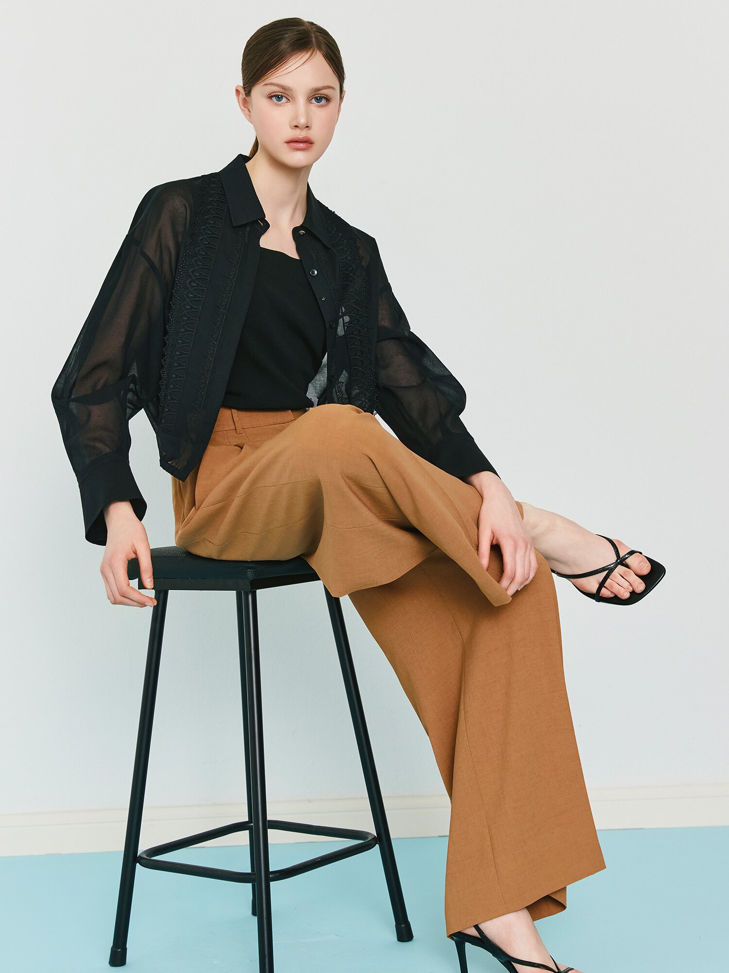 모던 투턱 와이드 팬츠 (CAMEL)