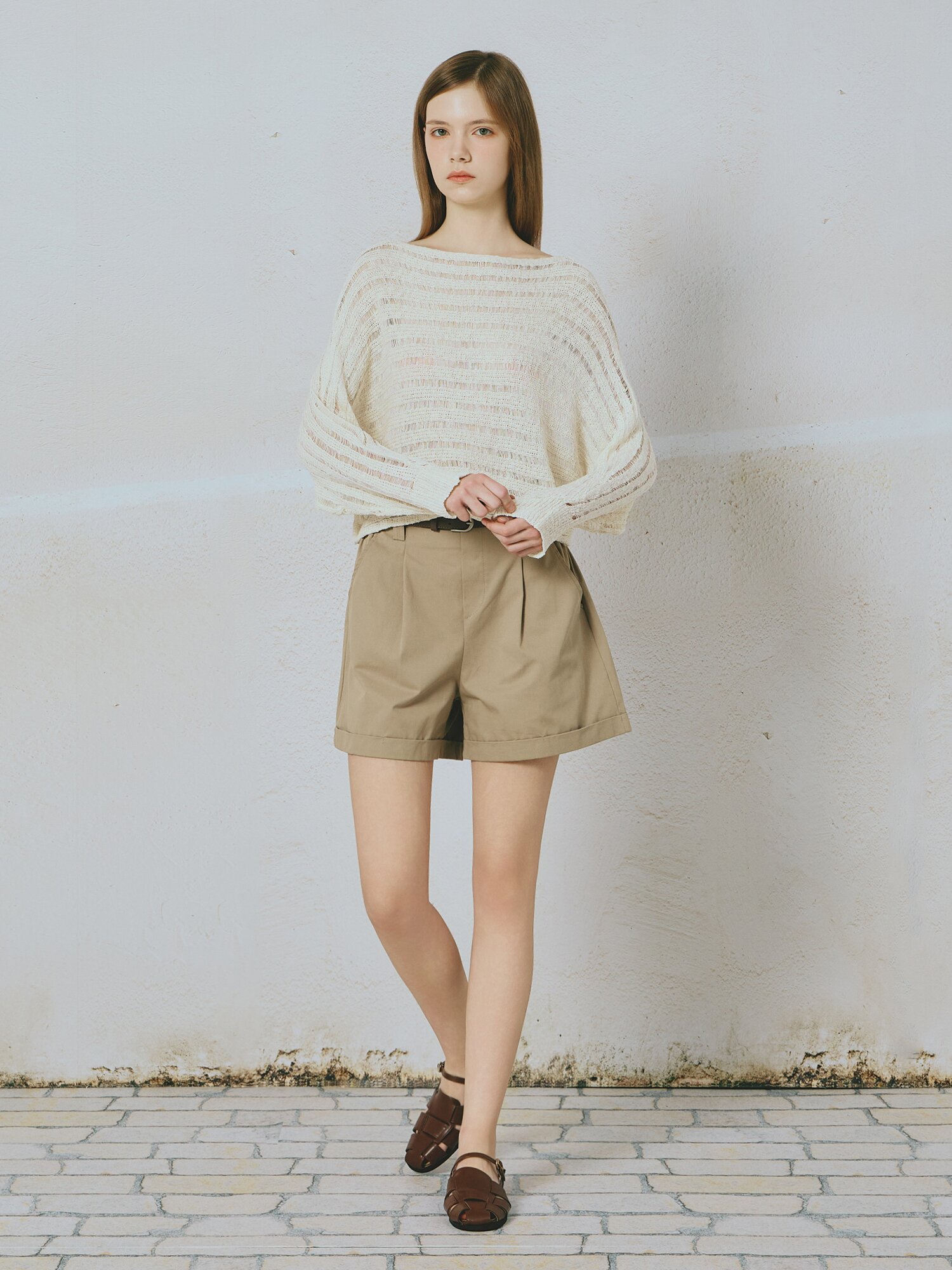 스카시 루즈 풀오버 니트 (CREAM)