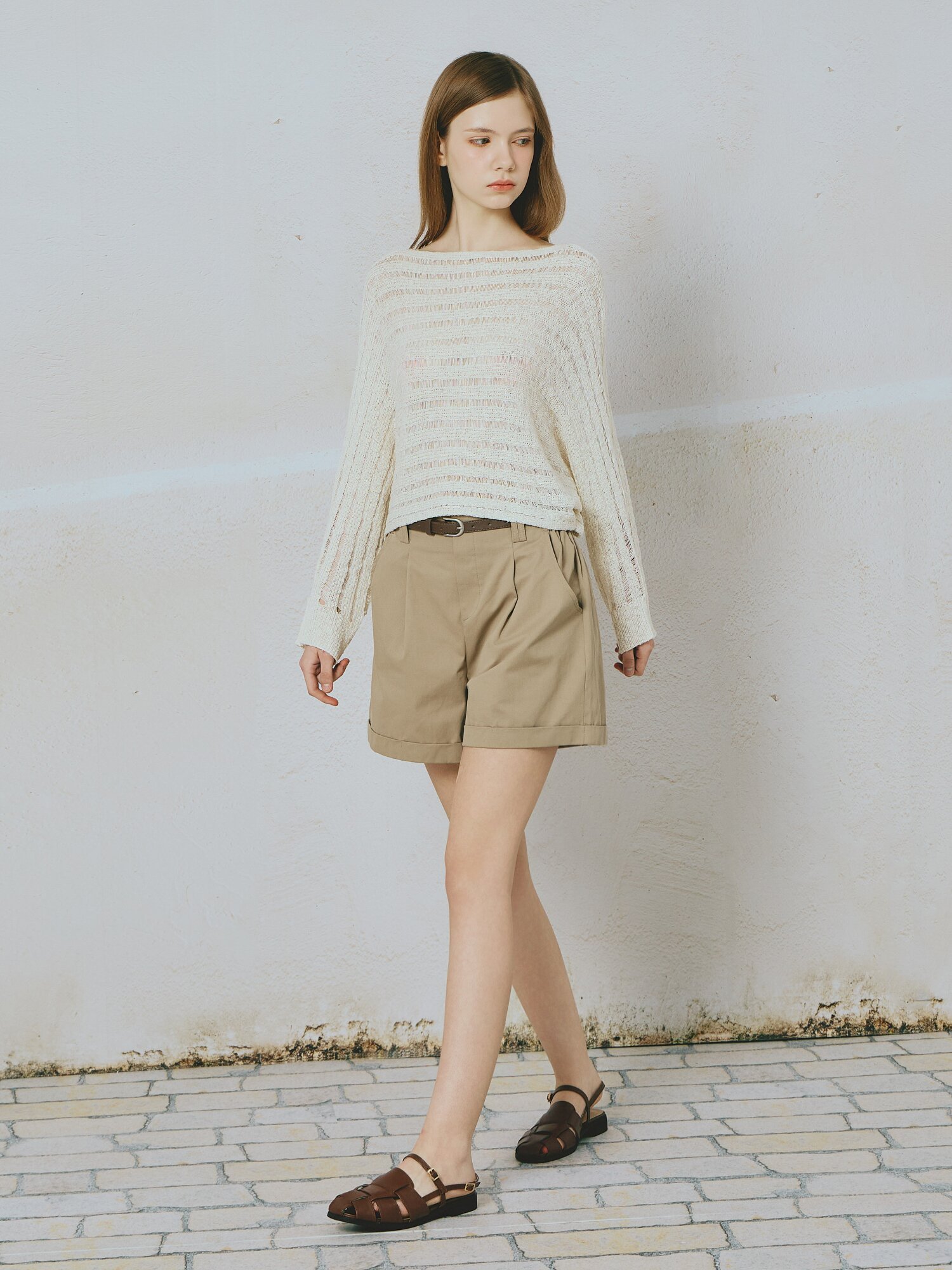 스카시 루즈 풀오버 니트 (CREAM)