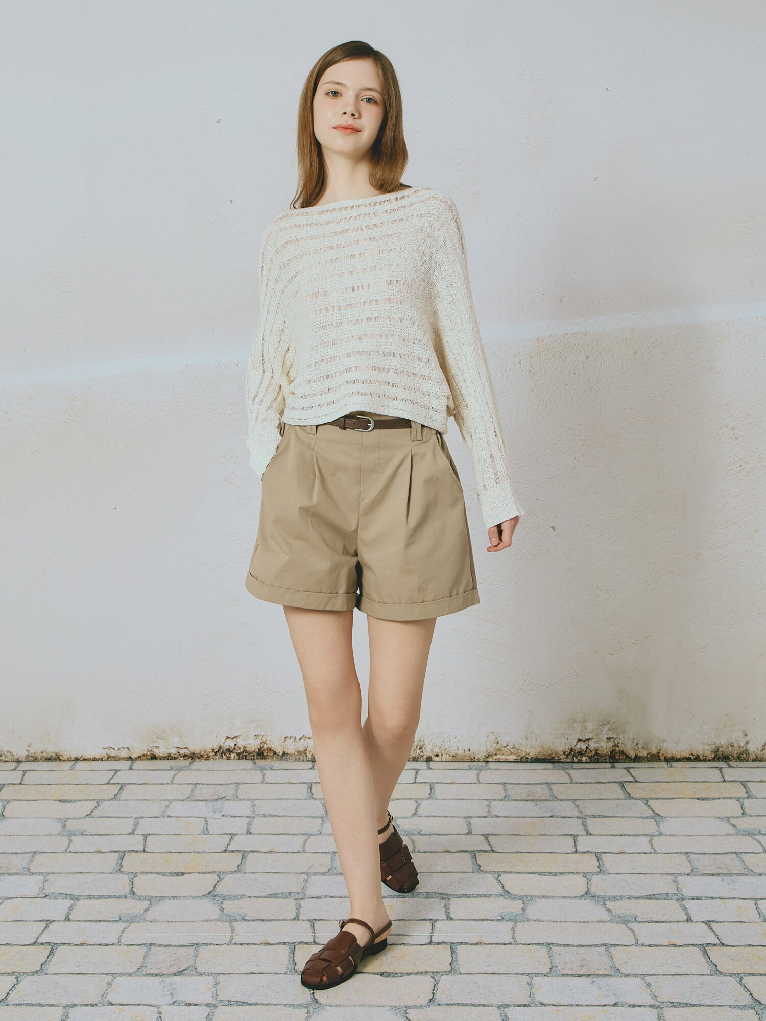 스카시 루즈 풀오버 니트 (CREAM)