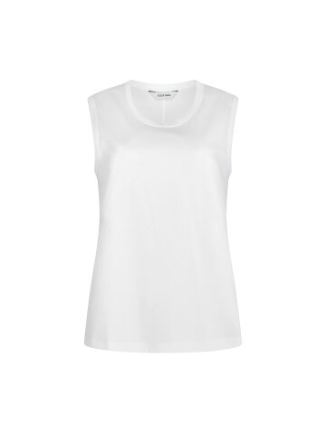 코튼 레터링 슬리브리스 티셔츠 