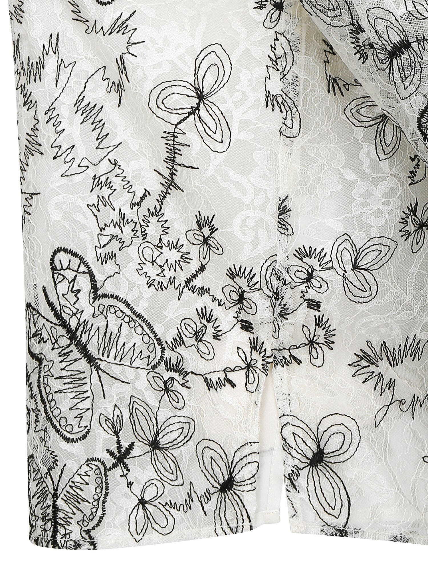 레이스 볼륨 슬리브 블라우스 (IVORY)