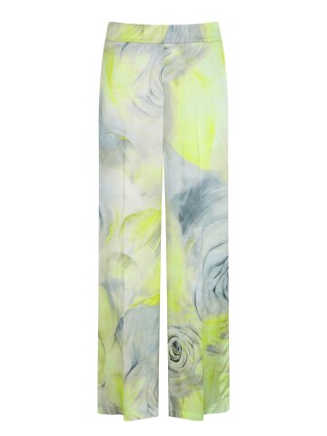 플로럴 슬릿 백 밴딩 와이드 팬츠 