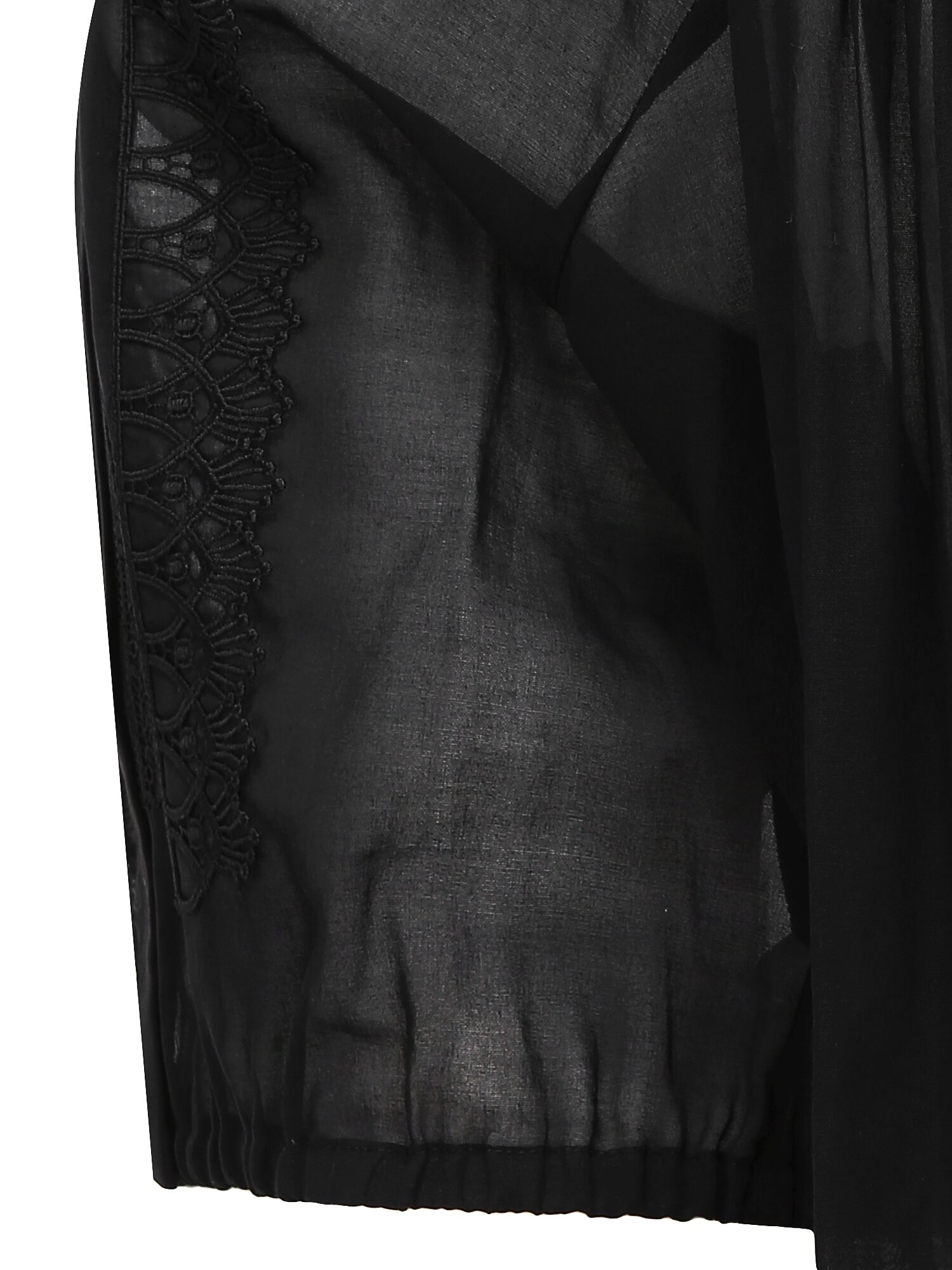 시스루 레이스 크롭 블라우스 (BLACK)