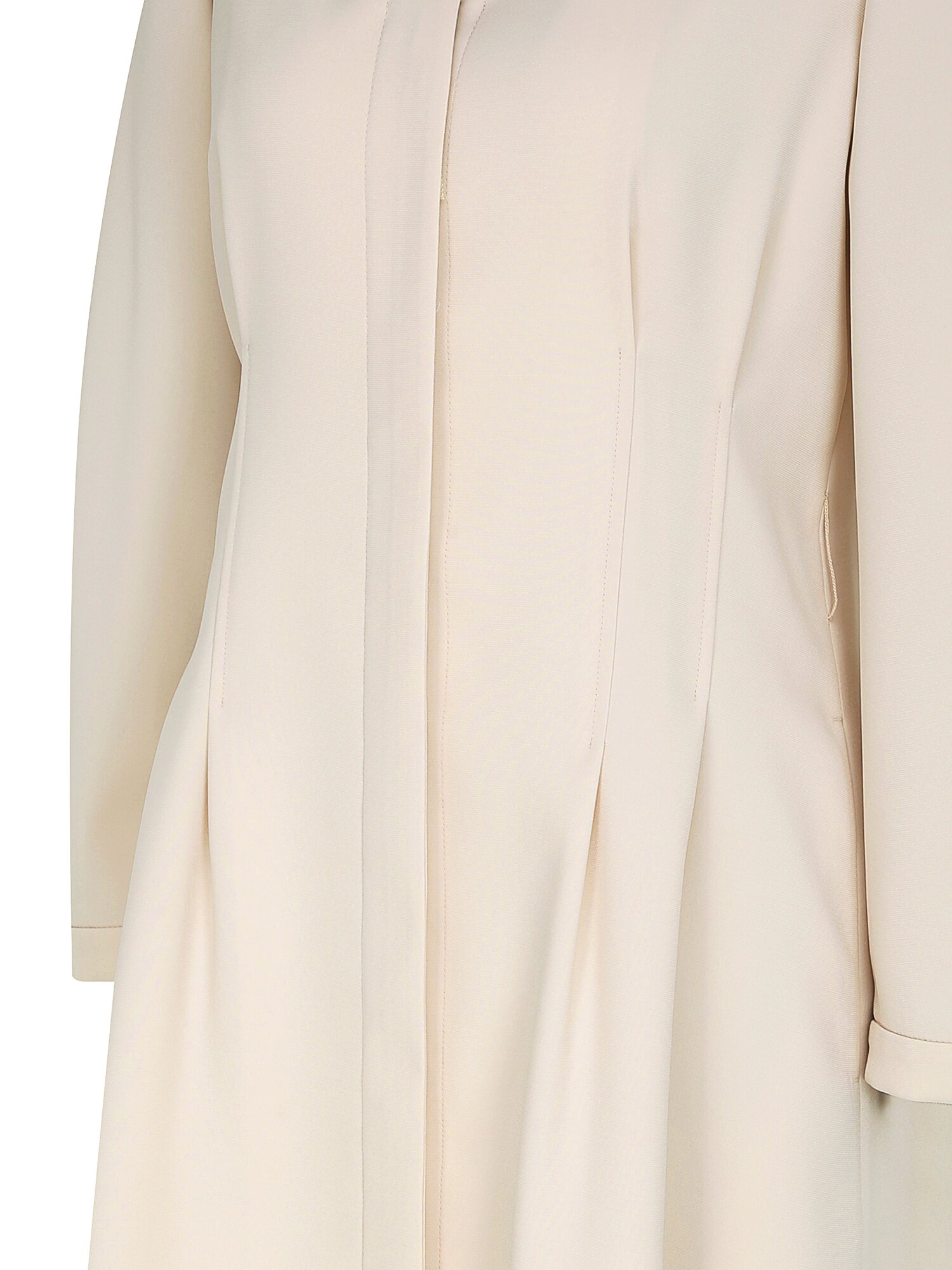 벨티드 슬릿넥 집업 플레어 원피스 (IVORY)