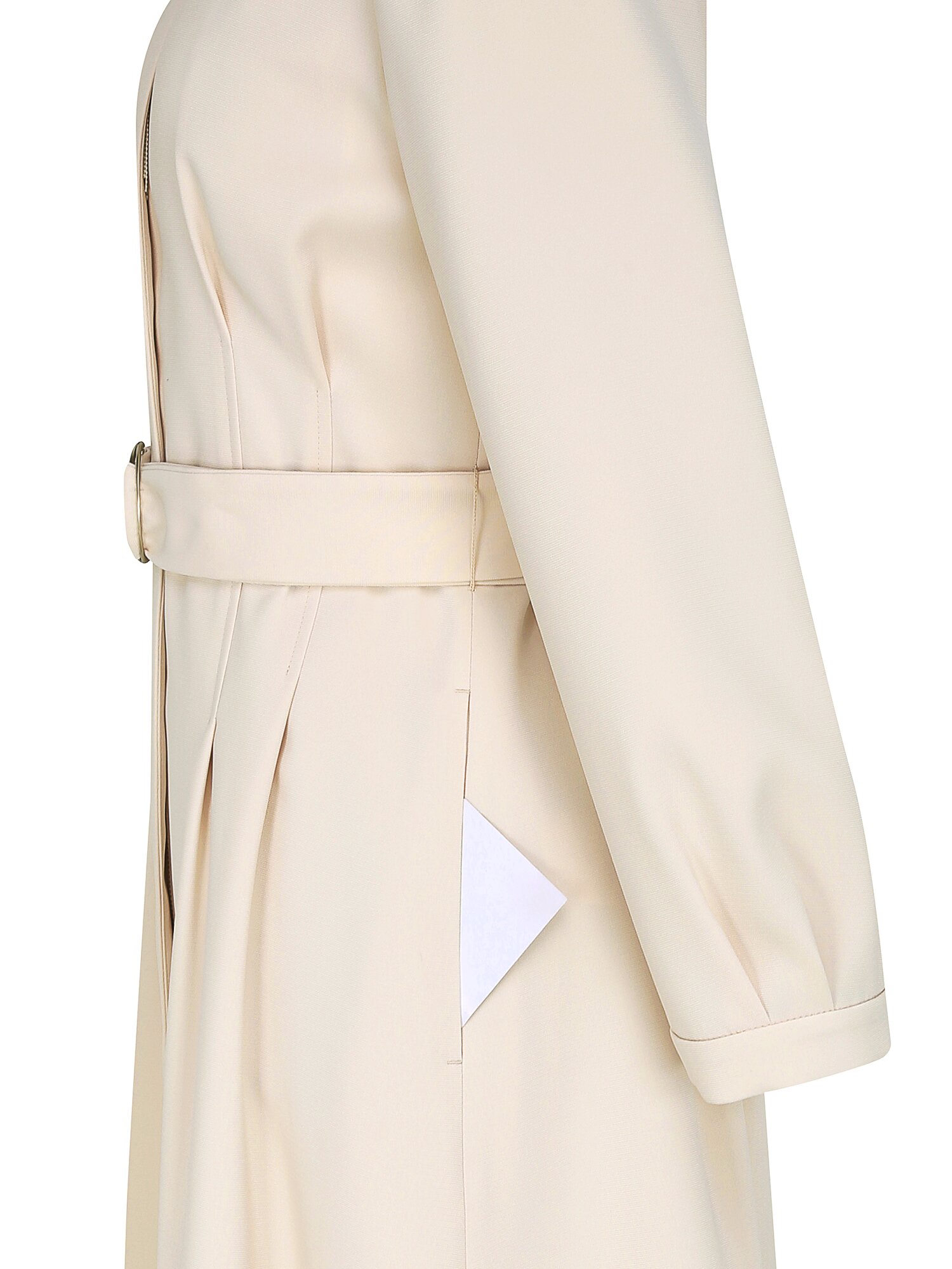 벨티드 슬릿넥 집업 플레어 원피스 (IVORY)