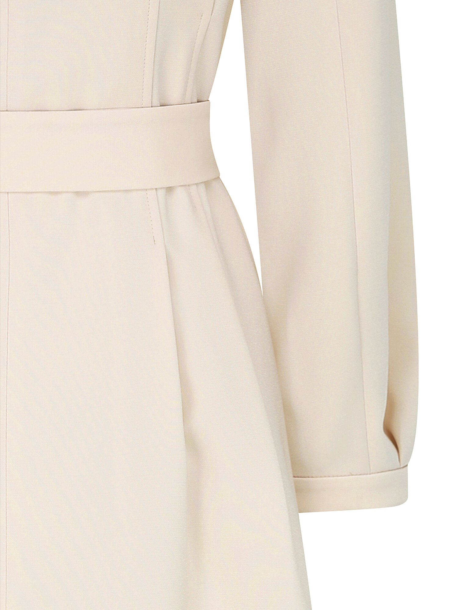 벨티드 슬릿넥 집업 플레어 원피스 (IVORY)