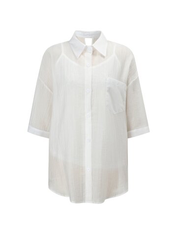 크링클 셔츠 칼라 블라우스 