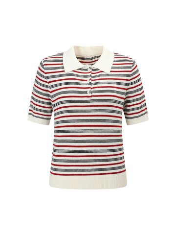 멀티 스트라이프 칼라넥 니트 