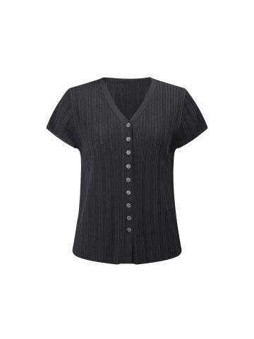 크로셰 브이넥 버튼 풀오버 니트 