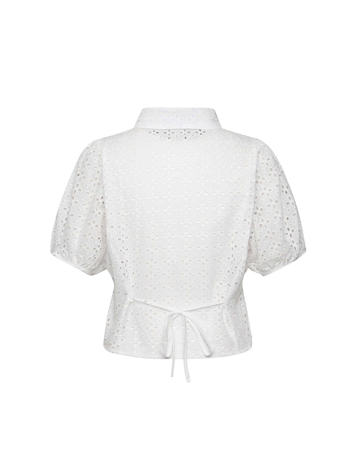 레이스 펀칭 칼라 블라우스 (WHITE)