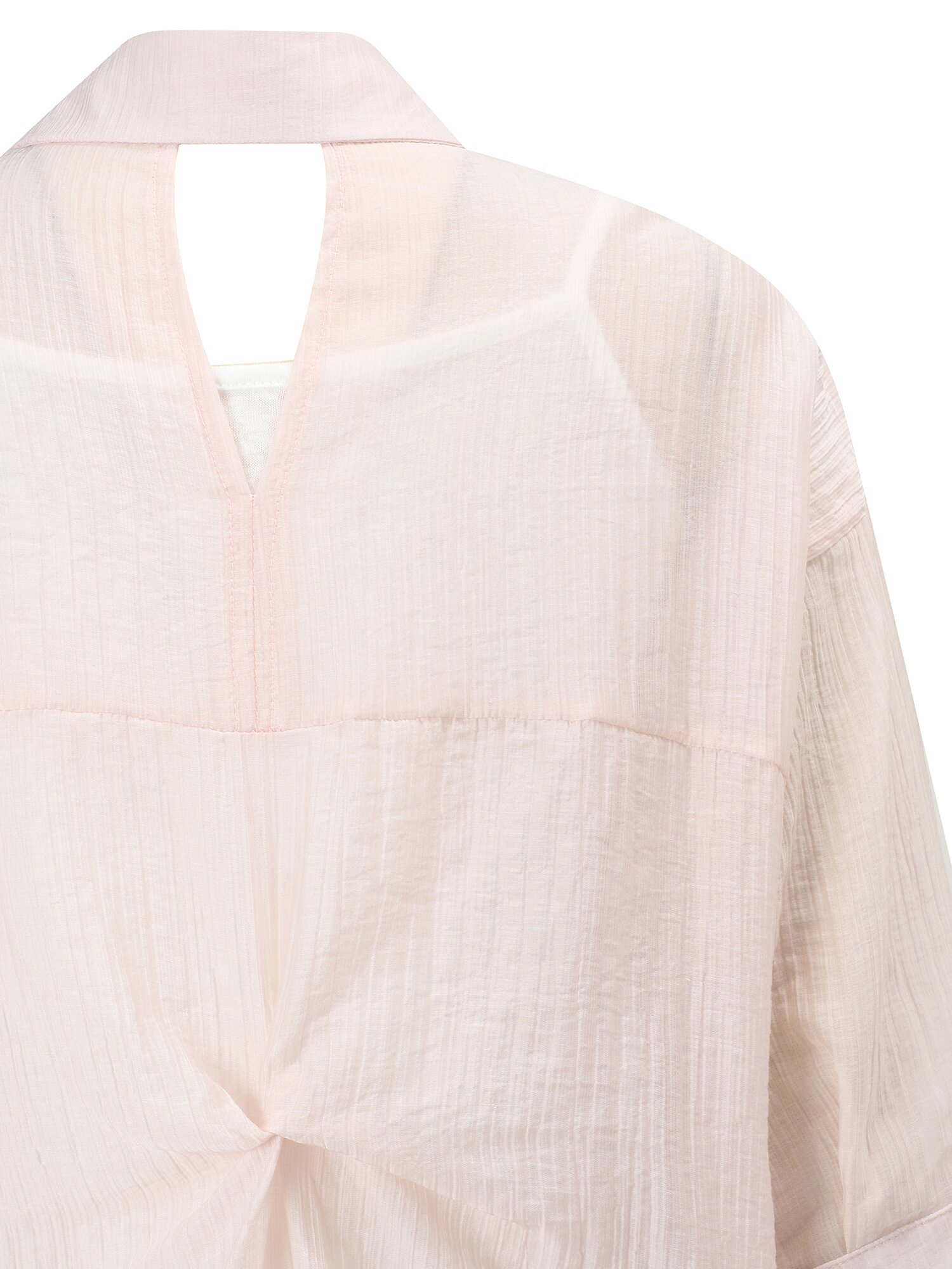 크링클 셔츠 칼라 블라우스 (PINK)