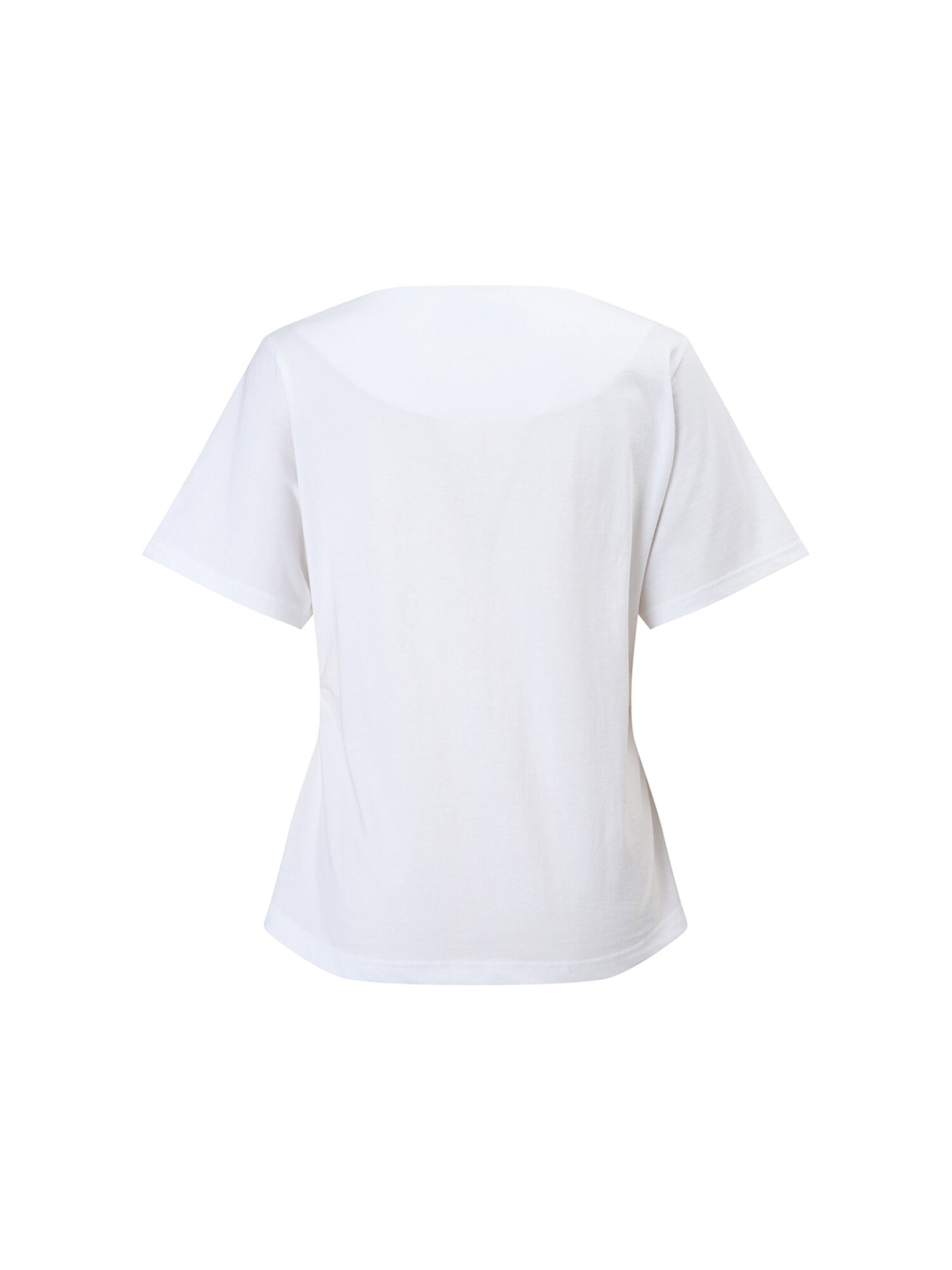 사선 라인 슬릿 티셔츠 (WHITE)