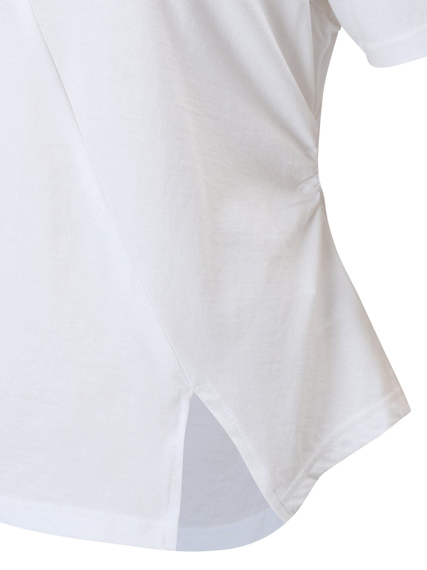 사선 라인 슬릿 티셔츠 (WHITE)