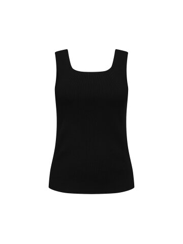 골지 믹스 슬리브리스 니트 