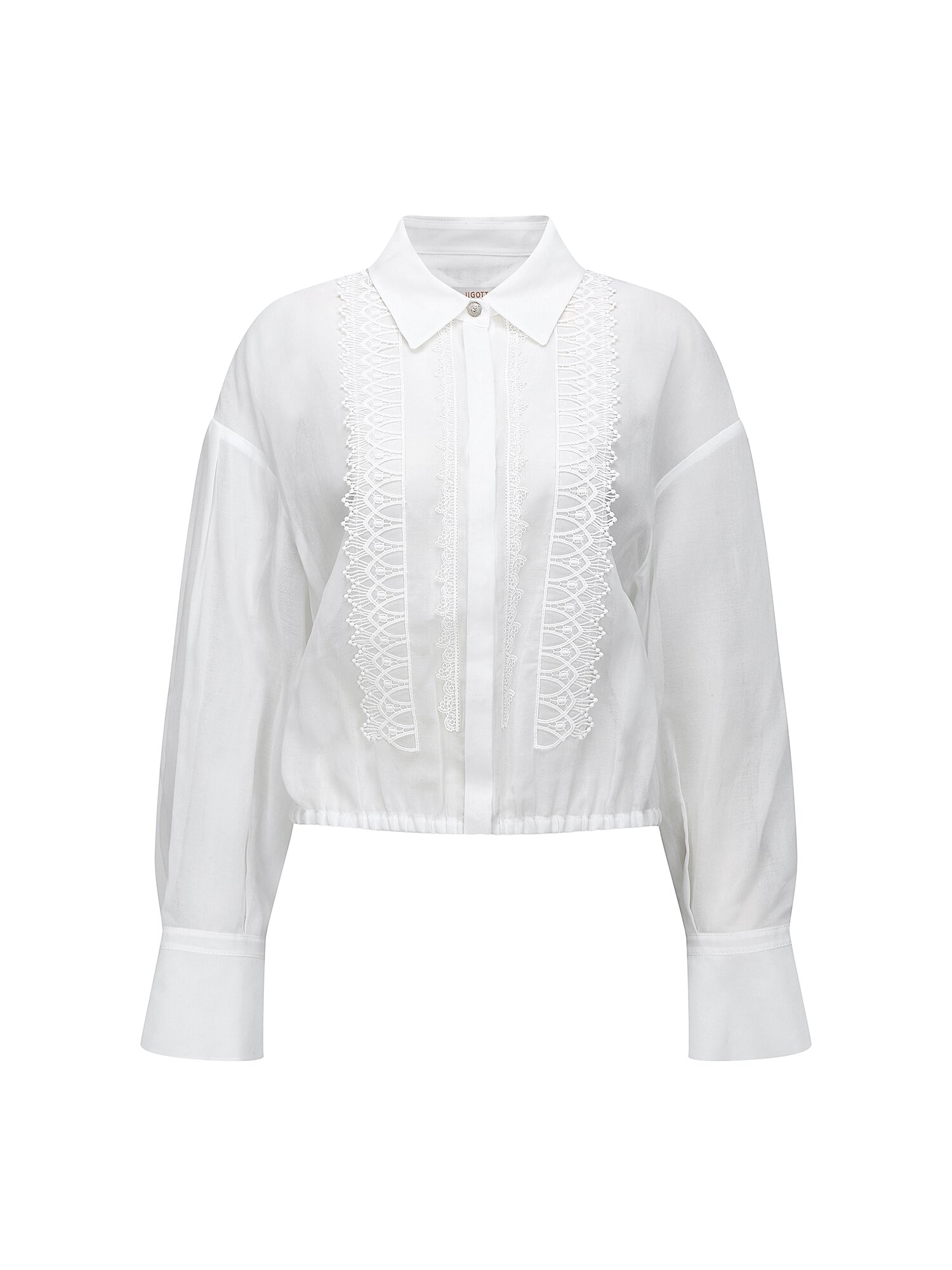 시스루 레이스 크롭 블라우스 (IVORY)