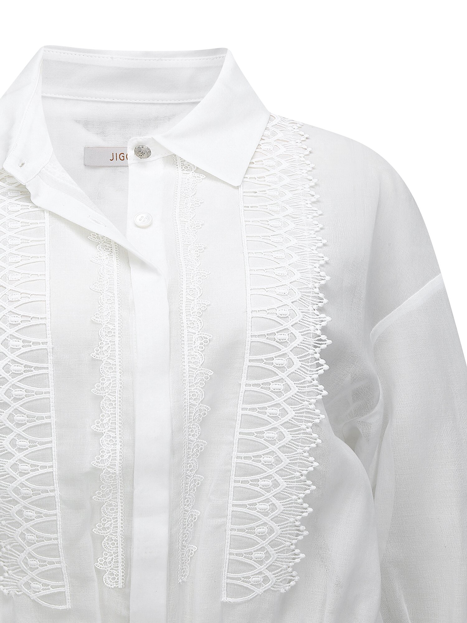 시스루 레이스 크롭 블라우스 (IVORY)