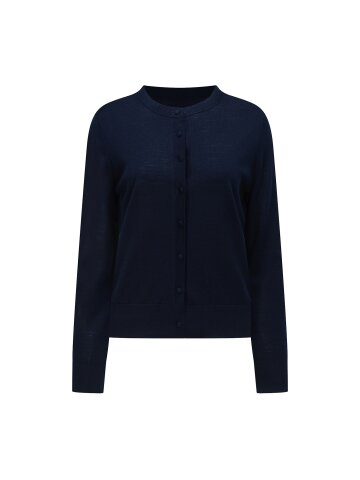 울 커버드 버튼 라운드넥 가디건 