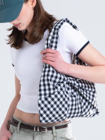 루메르 리본 체크 숄더백_2color