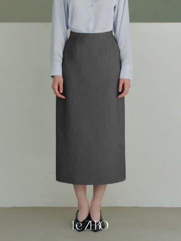 르제로 백 슬릿 롱 스커트 / 차콜
