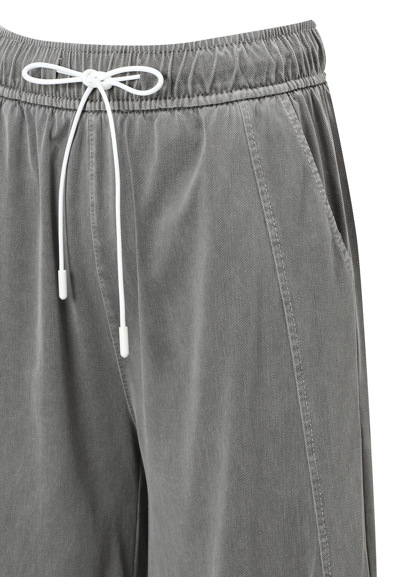 밴딩 스트링 와이드핏 팬츠 (DARK GREY)