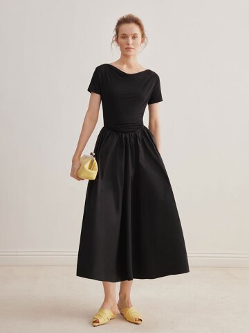 YY_Black waist dress