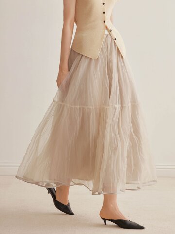 4/16 예약배송_YY_Fluffy mesh skirt