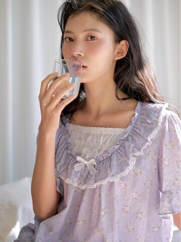 프리나 반팔 투피스 라벤더 (32수)