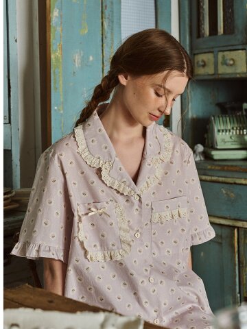 앤의 솔잠 반팔 여성페어 라벤더 (40수)