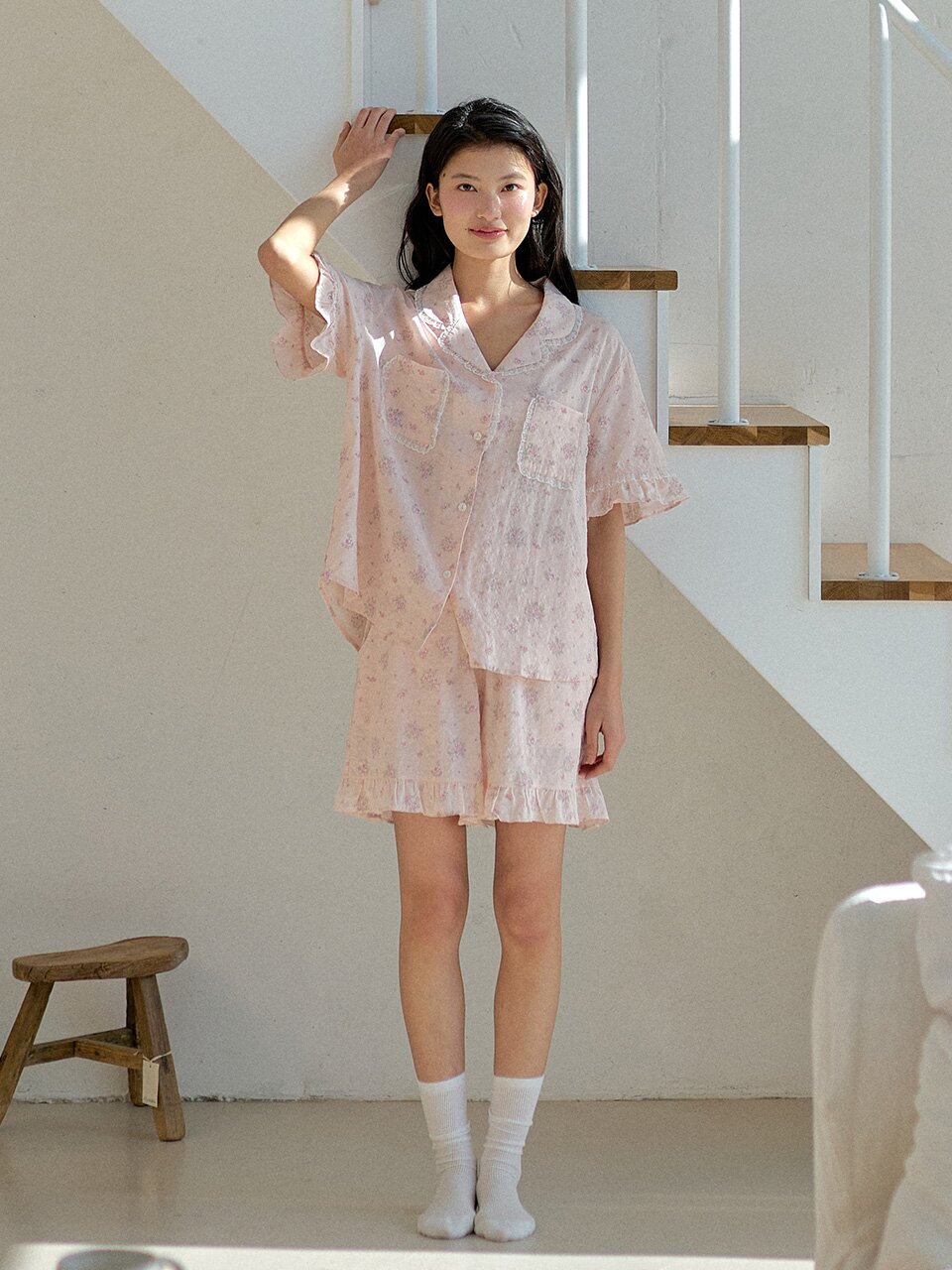샤베르 반팔 여성페어 피치 (32수)