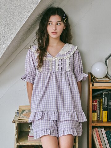 사샤 반팔 투피스 라벤더 (32수)