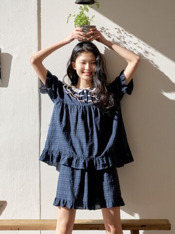 베르베 반팔 투피스 네이비 (40수)