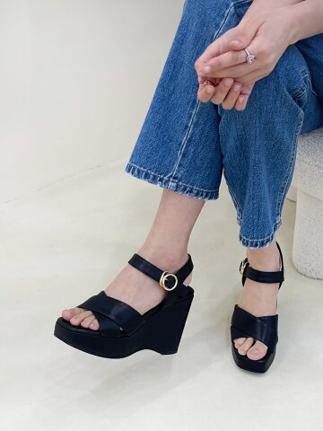 미쉘 웨지 샌들_Black 7/8/9/10/11cm ODR220113