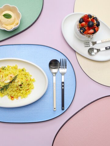 아이다 틴트 우드 컬러 테이블 매트 식탁 옻칠 삼베 카페 트레이 1인 상차림 쟁반