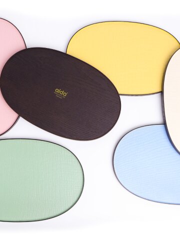 아이다 틴트 우드 컬러 테이블 매트 식탁 옻칠 삼베 카페 트레이 1인 상차림 쟁반