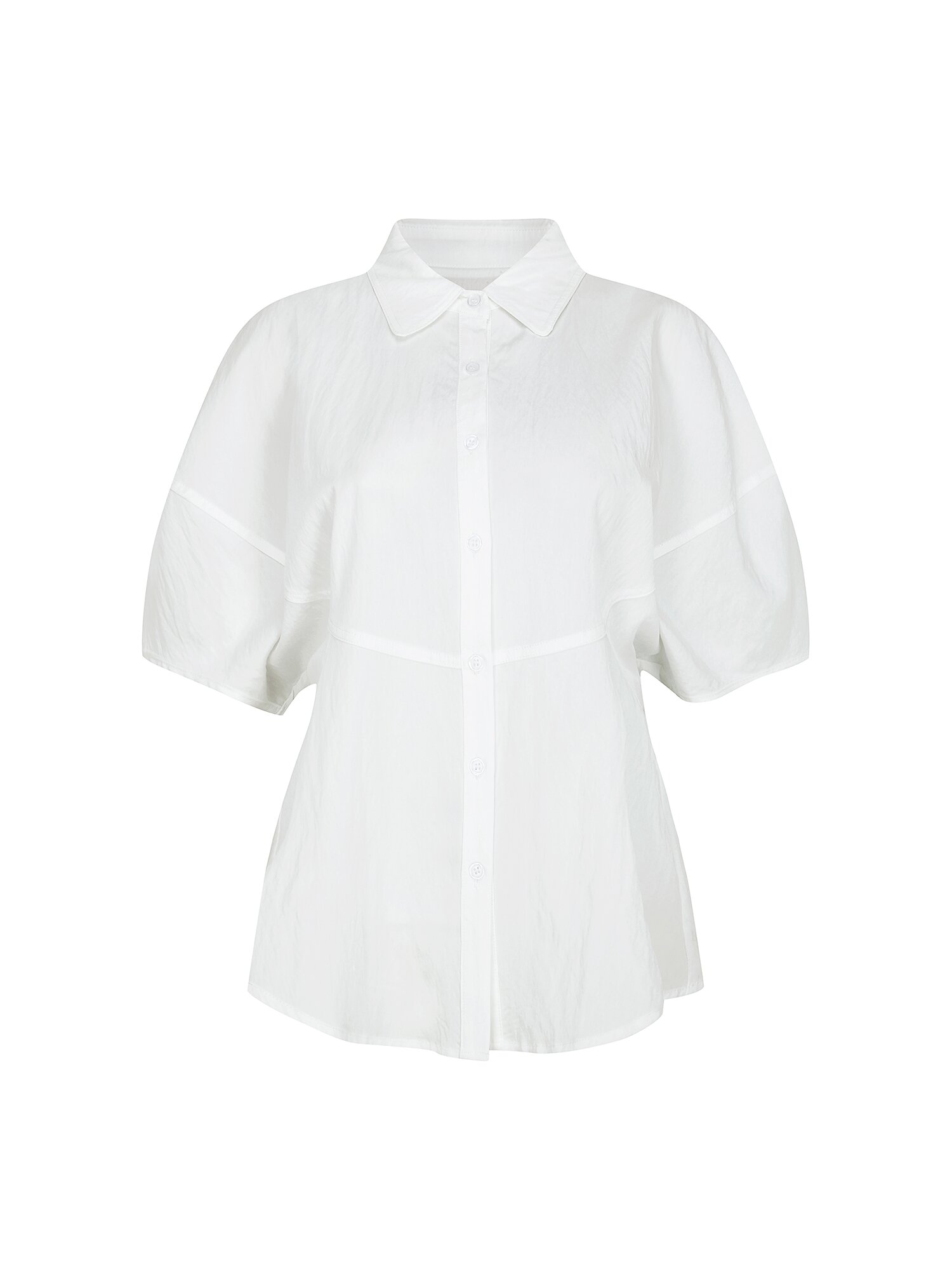 라운드 요크 돌먼 블라우스 (WHITE)