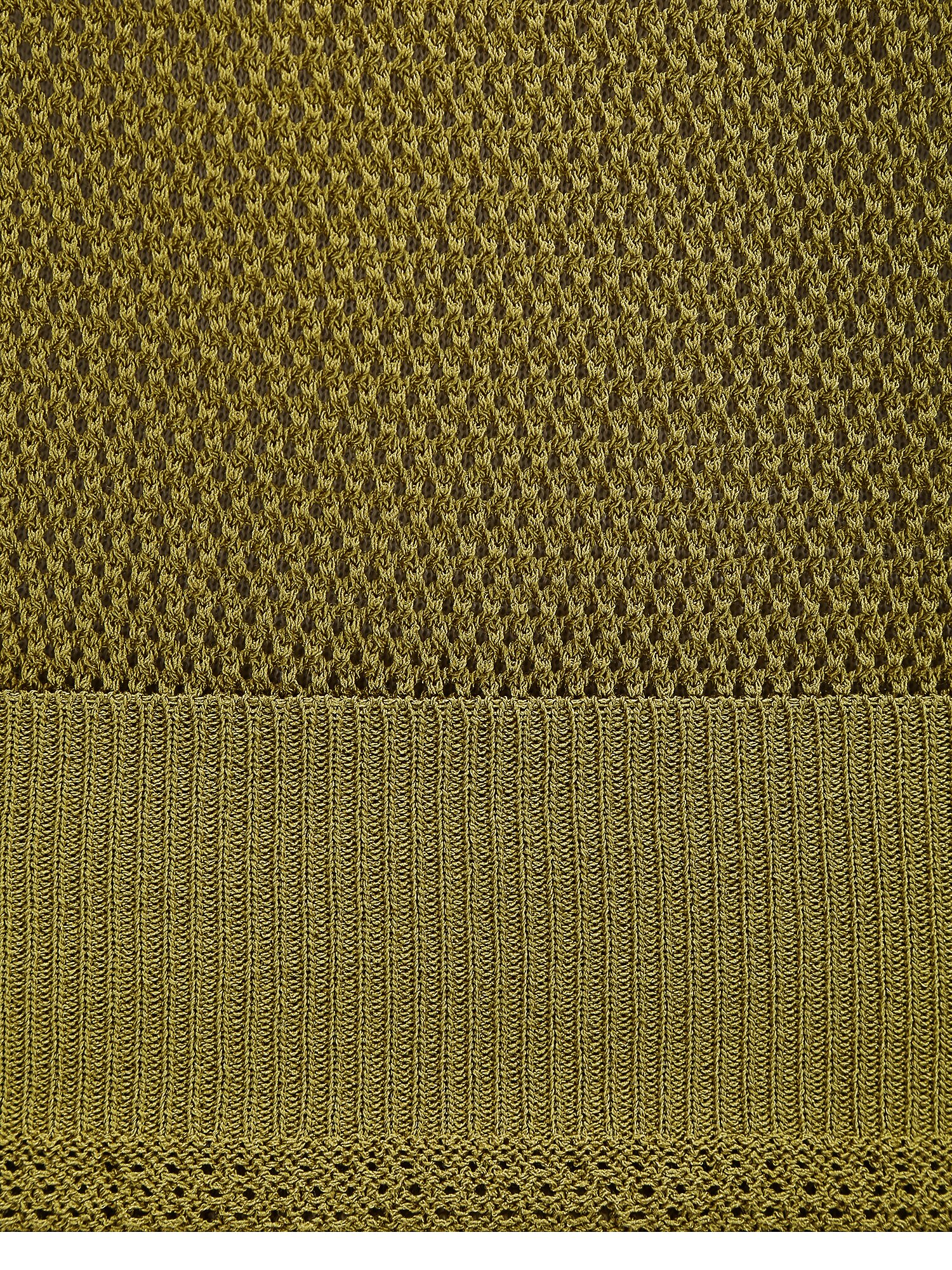 메시 오픈 칼라 풀오버 니트 (OLIVE)