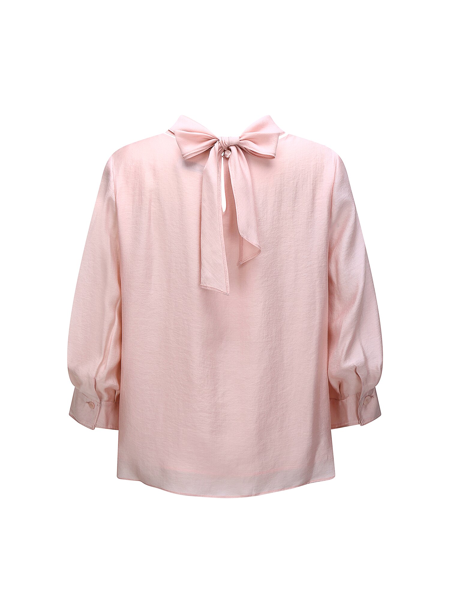 백 타이 카울넥 블라우스 (LIGHT PINK)