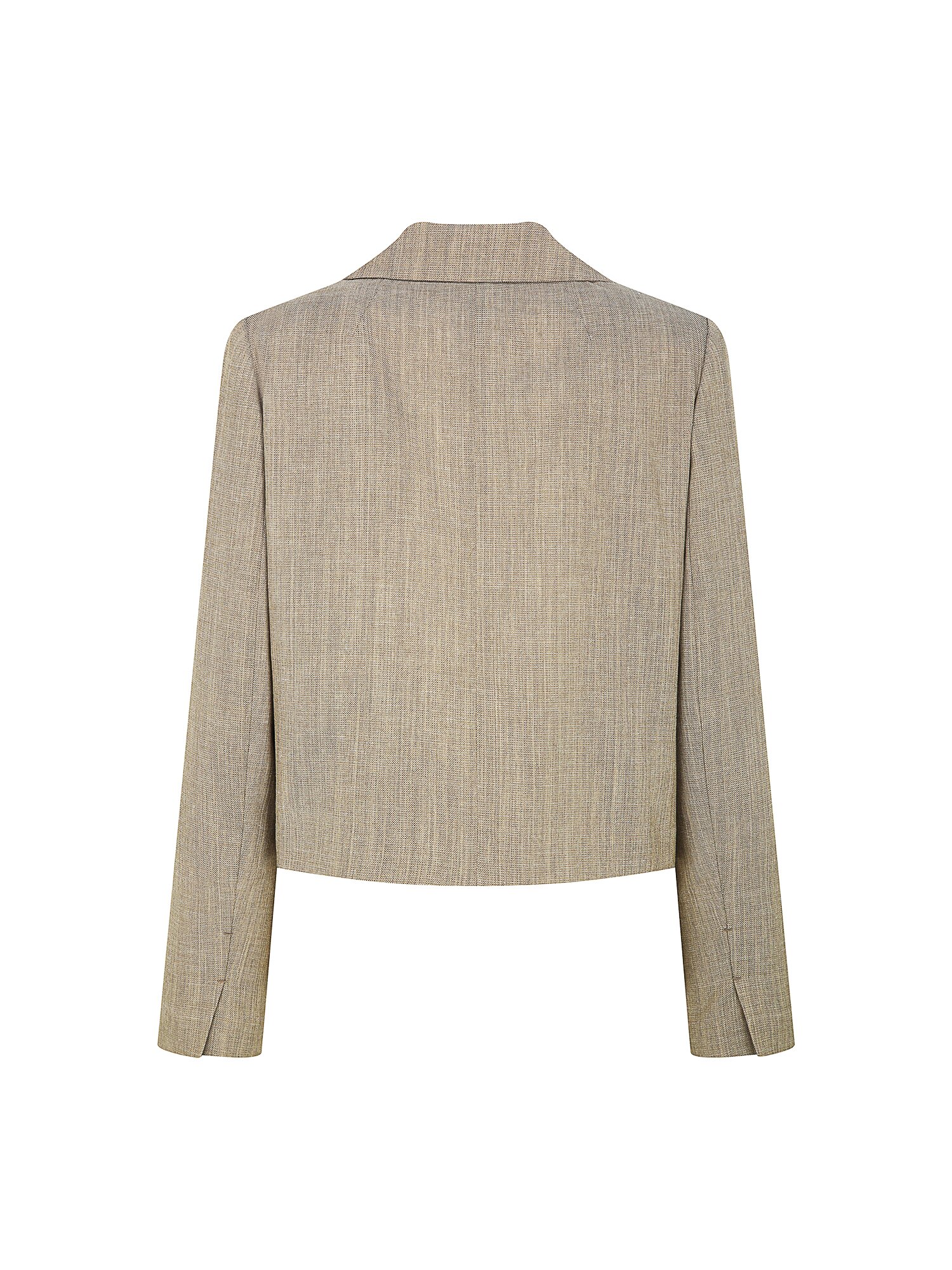 린넨 테일러드 더블 크롭 재킷 (DARK BEIGE)