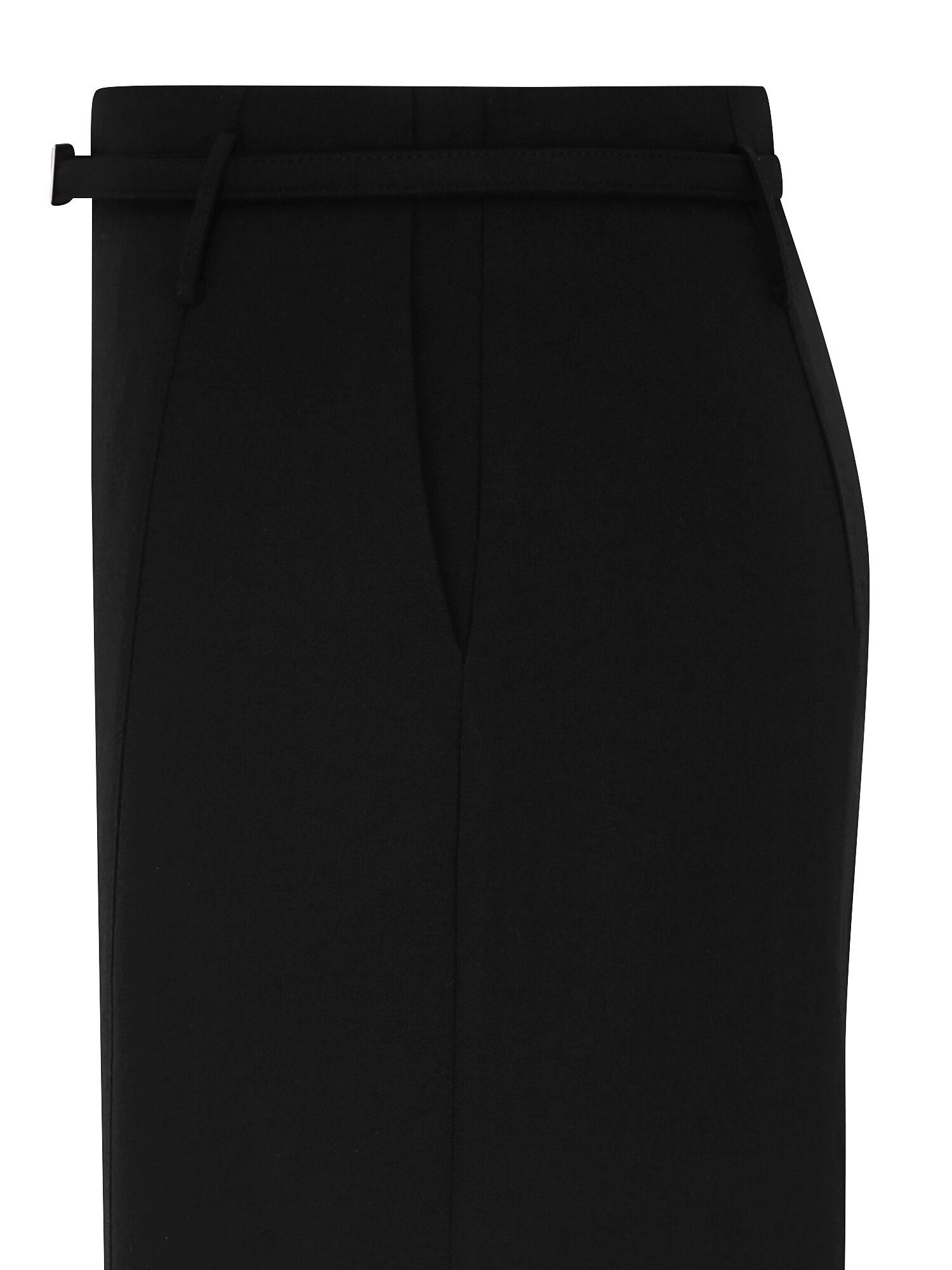 린넨 벨티드 H라인 스커트 (BLACK)