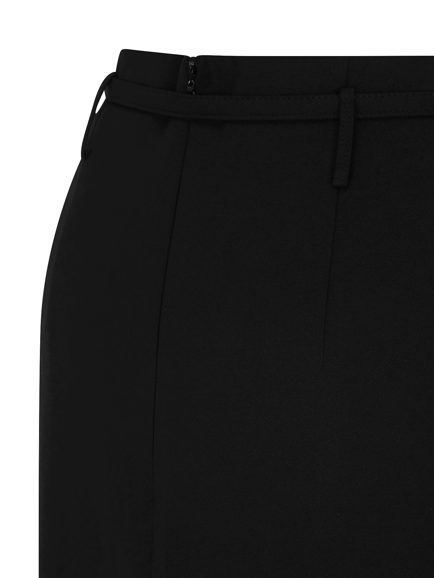 린넨 벨티드 H라인 스커트 (BLACK)