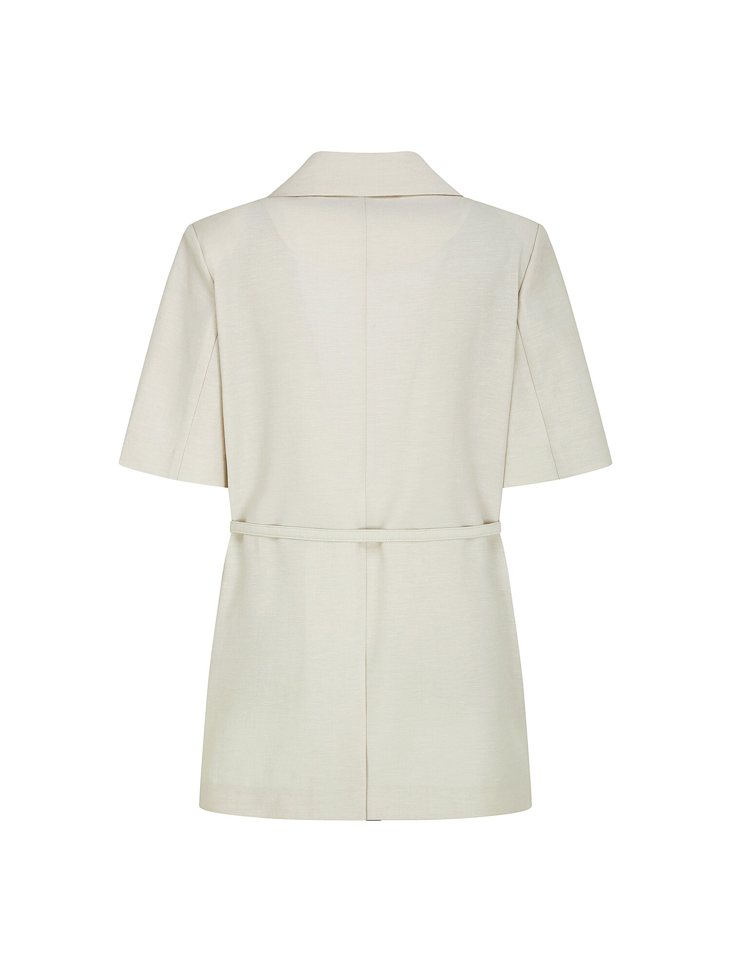 린넨 벨티드 하프 슬리브 재킷 (BEIGE)