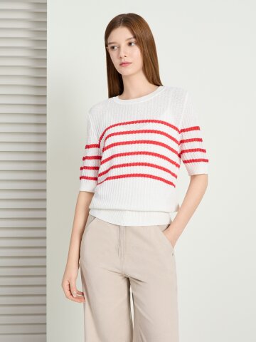 스카시 스트라이프 풀오버 니트 