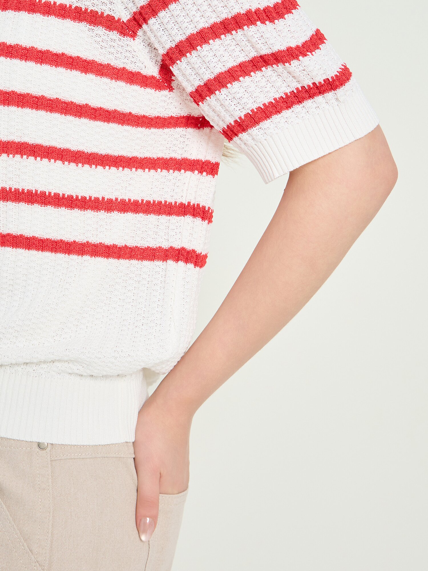 스카시 스트라이프 풀오버 니트 (STRIPE RED)
