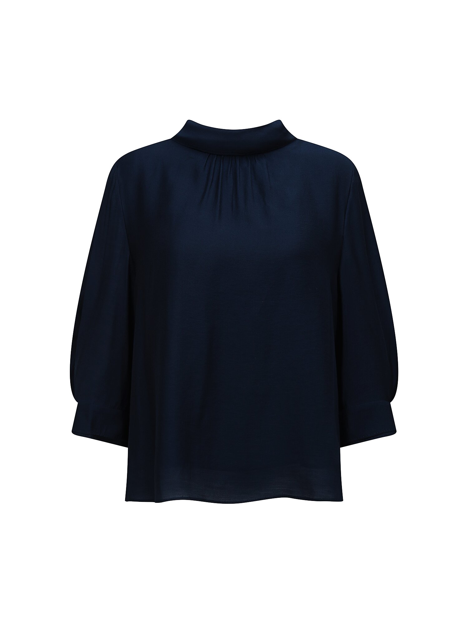 백 타이 카울넥 블라우스 (NAVY)