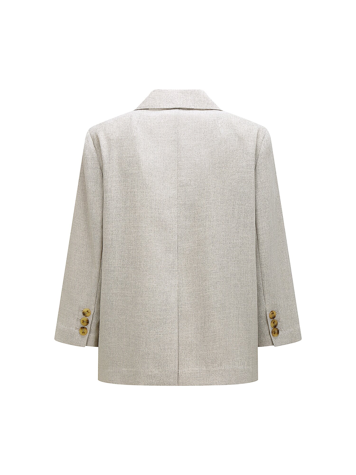 잔조직 포켓 7부 원버튼 재킷 (MELANGE BEIGE)