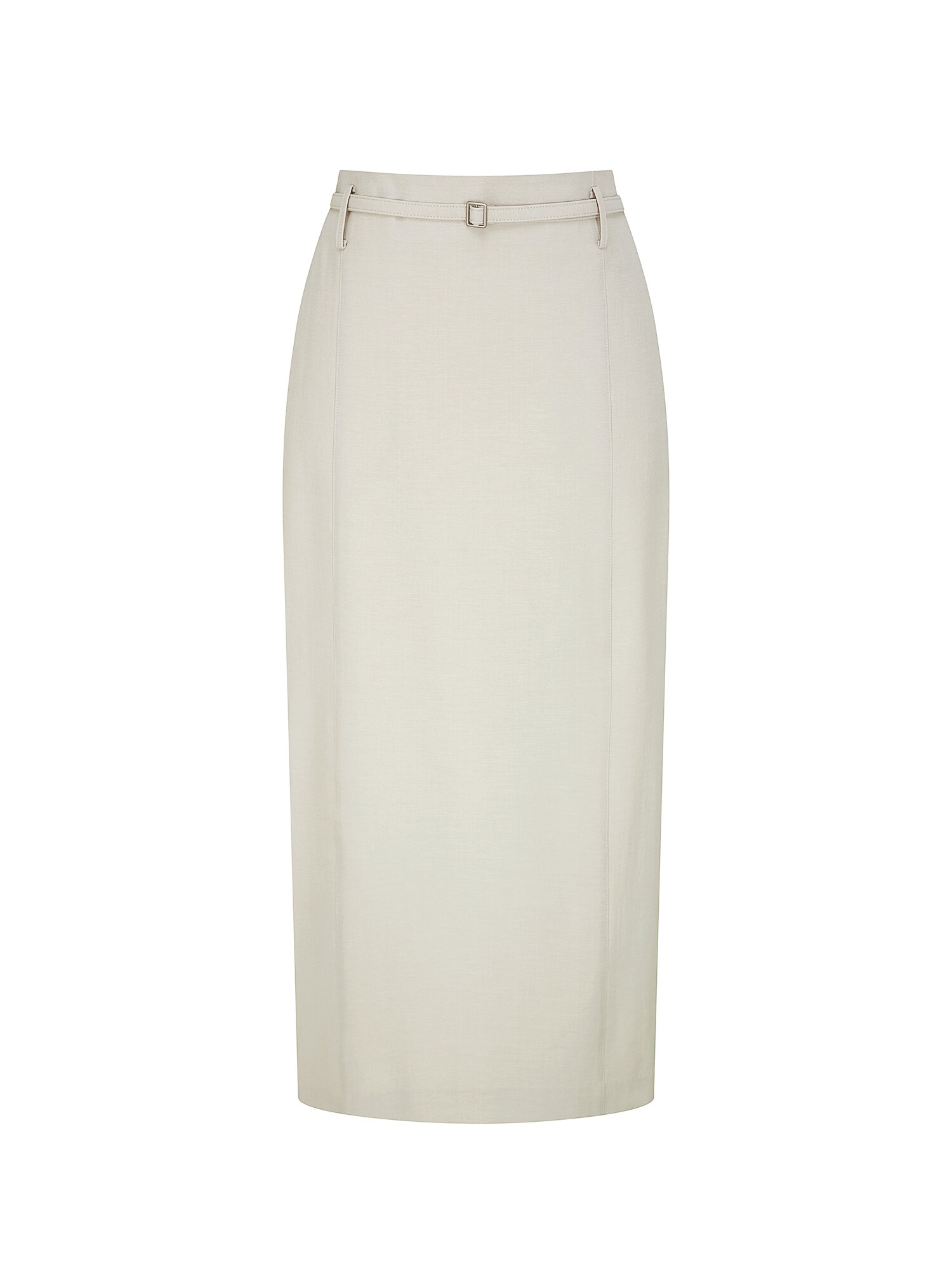 린넨 벨티드 H라인 스커트 (BEIGE)