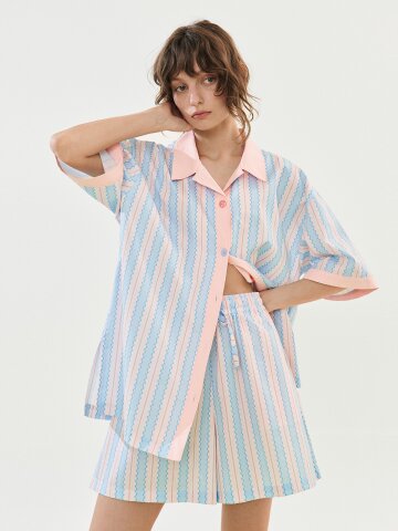 폴라 반팔 페어 살몬블루 (40수) size1